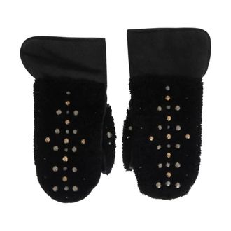 Dolce & Gabbana Guantes de Piel Forrados de Borrego Adornados - Accessories - Hombre - Negro - ONE SIZE