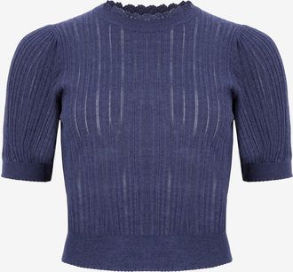 Ulla Johnson Kurzärmeliges Lochstricktop Gemma