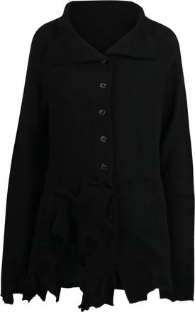 Black Label ruffled button-up cardigan
