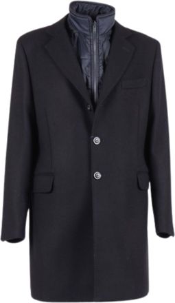 Fay Layered Wool Coat With Button Fastening And Flap Pockets