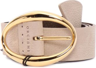 Orciani Belts, female, Beige, Size: 90 CM Soft Double Leather Belt