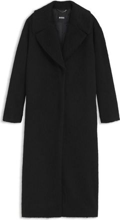 BOSS Cocoon-shaped coat in textured fabric