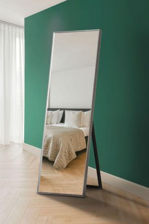 MirrorOutlet Silver Aluminium Edged Cheval Mirror 67 X 23 (170CM X 58CM) | Size: 1 Pack