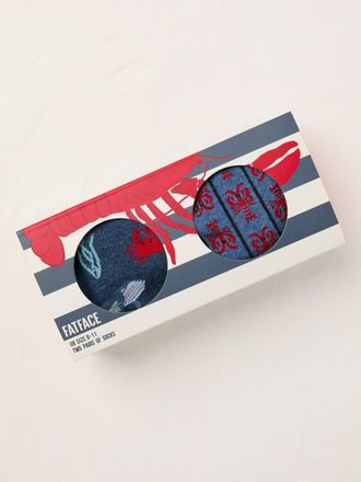 Fat Face FatFace Navy 2 Pairs of Off Roader Socks in a Box