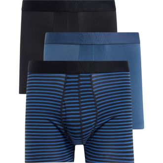 Saxx Assorted 3-Pack Undercover Boxer Briefs in Skp Stripe/Dark Denim/Black at Nordstrom Rack, Size Xx-Large