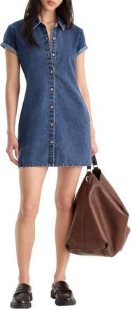 Good American The Denim Polo Minidress in Alcove at Nordstrom, Size X-Small