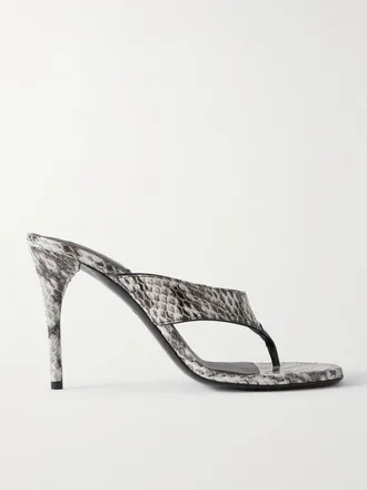 Alaia Sandali In Elafe Con Finiture In Vernice Tong 90 - Stampa animalier