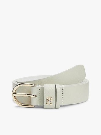 Tommy Hilfiger Essential TH Monogram Plaque Leather Belt