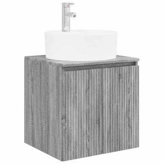 vidaXL Vanidad Con Lavabo De Pared Sonoma Gris 49,5 X 44,5 X 65 Cm Vidaxl