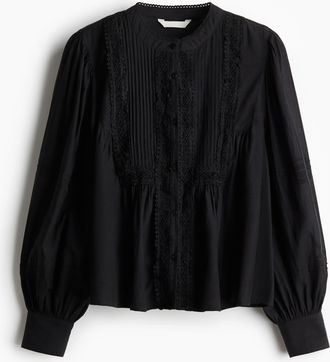 H&M Bluse mit Biesen - Schwarz
