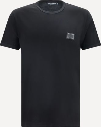 Dolce & Gabbana Cotton T-shirt with logo plaque Male 50