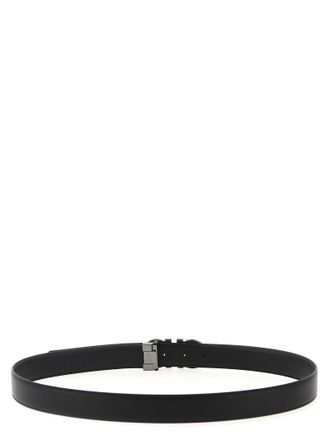 Ferragamo Calfskin with Gancini Buckle Belt - Black