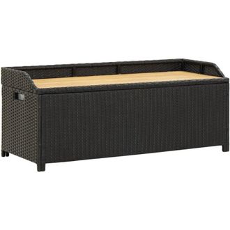 vidaXL Vidaxl - Panca da Giardino con Vano Portaoggetti 120 cm Polyrattan Nera