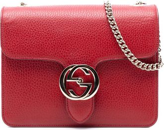 Gucci Pre-owned Gucci Small Dollar Calfskin Interlocking G Crossbody Ladies 510304 495151