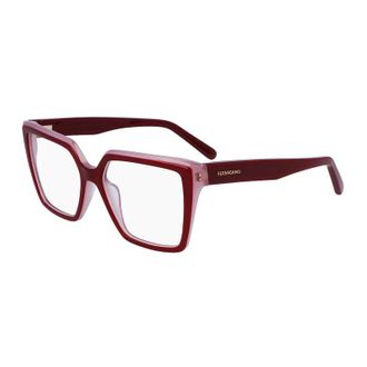 Ferragamo Eyeglasses Square Full Rim, Burgundy/rose Gold Frame And Clear Demo Lenses Lens Sf2950N614