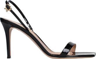 Gianvito Rossi Black Leather Stiletto Heel Womens Sandals