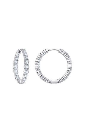 Untamed Petals Icon Crystal Hoops in Silver at Nordstrom
