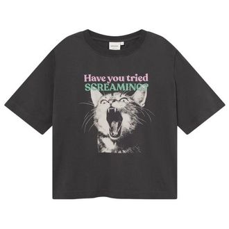 Dedicated T-Shirt Vadstena Screaming Cat T-Shirt f&uuml;r Damen | grau