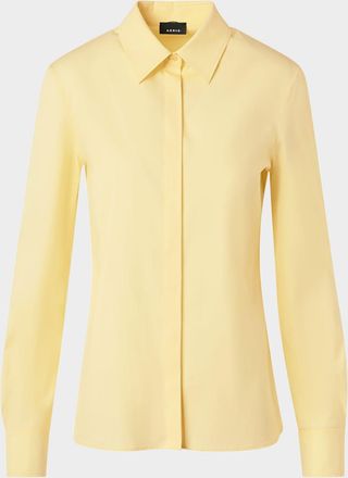 Akris Stretch Poplin Button-Front Shirt