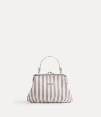 Vivienne Westwood Granny Frame Purse Classic Oxford Shirt Burgundy-stripe