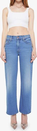 Mother Mid Rise Rambler Zip Ankle Straight Leg Jeans In Piece By Piece