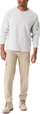 G.H. Bass & Co. Bass Outdoor Sweatshirt Mens White Henley Neck Relaxed Fit Performance MAC55