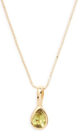 Set & Stones Teardrop Birthstone Pendant Necklace in Gold /August at Nordstrom