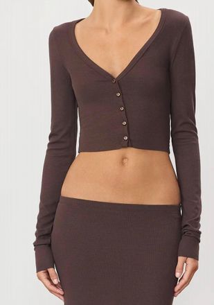 &Eacute;terne Cropped Cardigan In Espresso