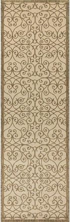 Jonathan Y Designs Madrid Vintage Filigree Textured Weave Indoor/Outdoor Area Rug in Beige/brown at Nordstrom, Size 5Ft 0In X 8Ft 0In