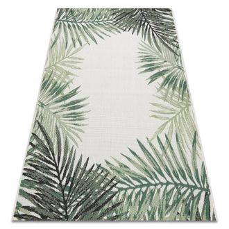 RugsX Tappeto Di Spago Sizal Color 19435/062 Foglie Verde Jungle Green 140x200 Cm