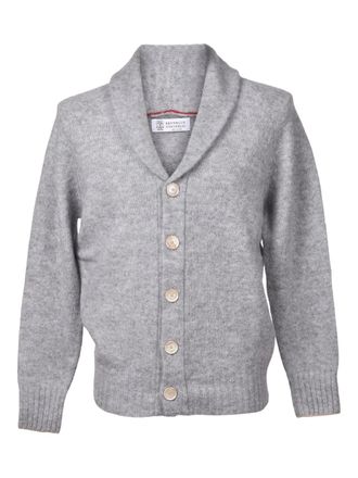 Brunello Cucinelli shawl-collar button cardigan - Grey