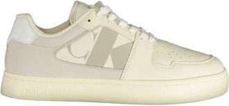 Calvin Klein Witte Polyester Sneaker - Heren - Sneakers - Beige - 44 EU - Polyester - Schoenen