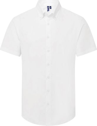 Premier Heren Supreme Oxford overhemd met korte mouwen (Wit)