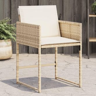 vidaXL Vidaxl - Sillas De Jard&iacute;n Con Cojines 4 Uds Rat&aacute;n Sint&eacute;tico Beige