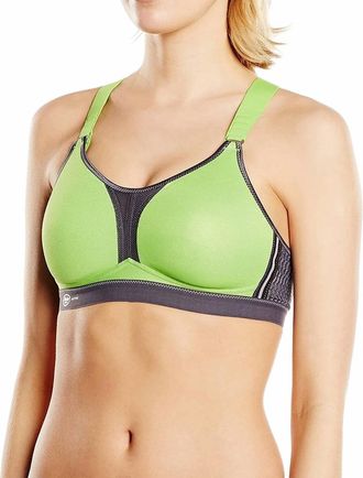 Anita Dynamix Star Maximum Support Sport Bra In Green/anthracite
