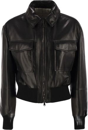 Brunello Cucinelli Giacca in pelle con tasca - Nero