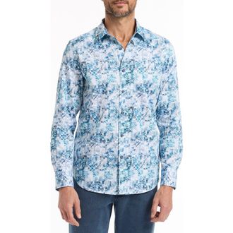 Robert Graham Long Sleeve Button-Up Shirt in Blue at Nordstrom Rack, Size X-Large