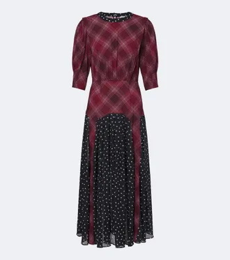 Rixo Meg plaid and polka-dot maxi dress