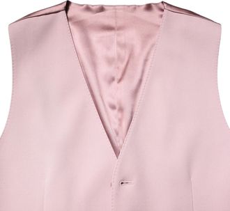 Dolce & Gabbana Pink Wool Dress Formal Men Waistcoat Mens Vest