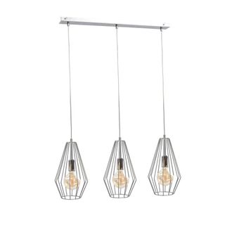 Netlighting Lex Bar Pendant Ceiling Light Silver 60cm 3x E27