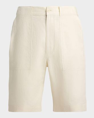 Ralph Lauren Purple Label Relaxed Fit Hand-Tailored Linen Short