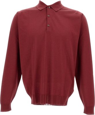 John Smedley Extra-Fine Merino Wool Long-Sleeved Polo Shirt