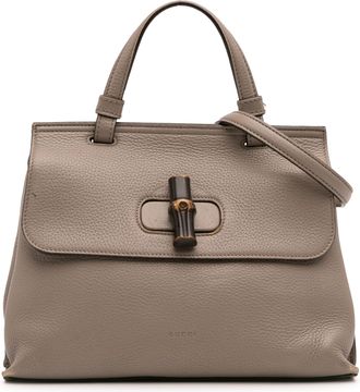 Gucci Pre-owned Womens Bamboo Daily Top Handle Bag - Grey Leather - One Size