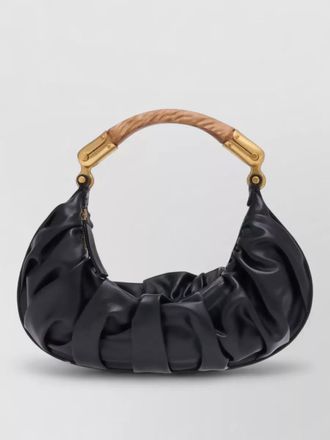 Balmain ebene medium leather clutch bag