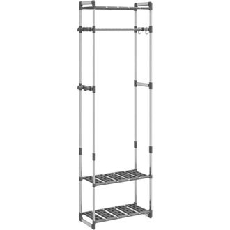vidaXL 3-Tier Clothes Rack Silver 59x29x192 cm Aluminium Vidaxl
