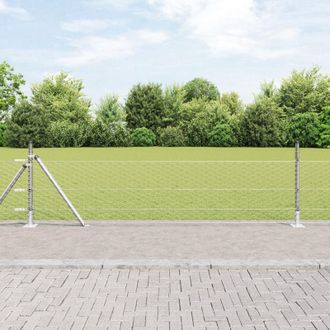 Berkfield Home Hexagon Fence 0.5x100 m Galvanised Steel in Silver