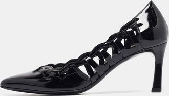 Tod's Tods Black Cut Out Patent Leather Pointed Toe Pumps