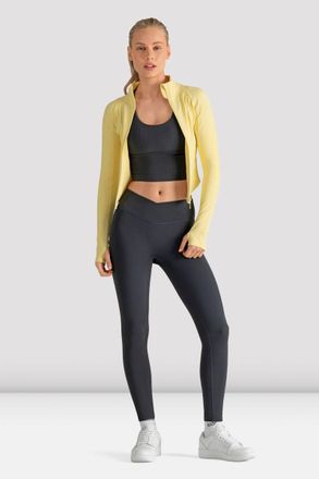 Bloch BLOCH Ladies Apex Rib Contour Zip Jacket, Vanilla Custard