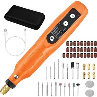 OEM Mini Multiherramienta, 55 Accesorios, 5 Velocidades, Recargable Por Usb, Naranja/negro