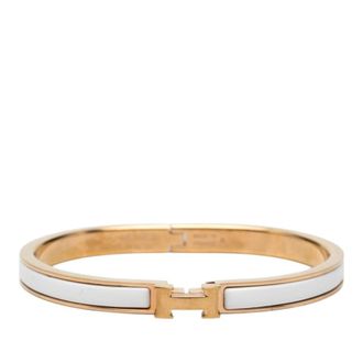 Herm&egrave;s Pre-owned Hermes Extra Narrow Enamel Clic H Bracelet PM Ladies PRFSMAXXP13O1WE8